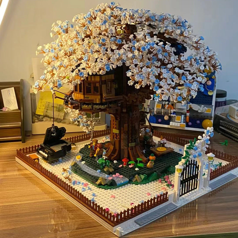 Sakura Treehouse Building Blocks2025New Toy Girl Gift Puzzle Assembly Building Street View Villa House Puzzle