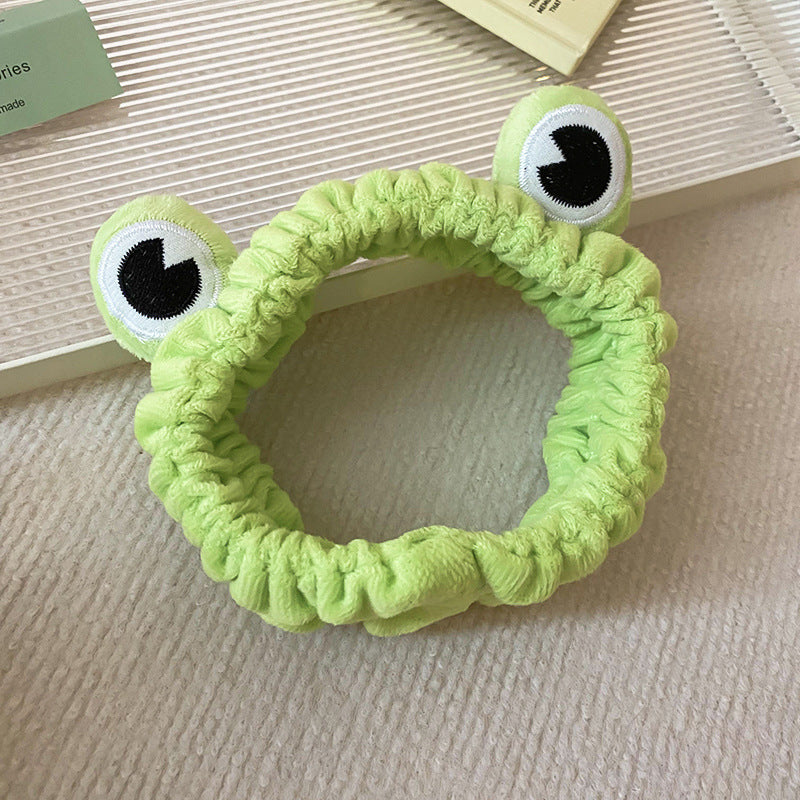Cute Big Eyes Plush Frog Headband for Washing and Makeup, Non-Slip Daily Versatile Hair Accessory for Women Wholesale