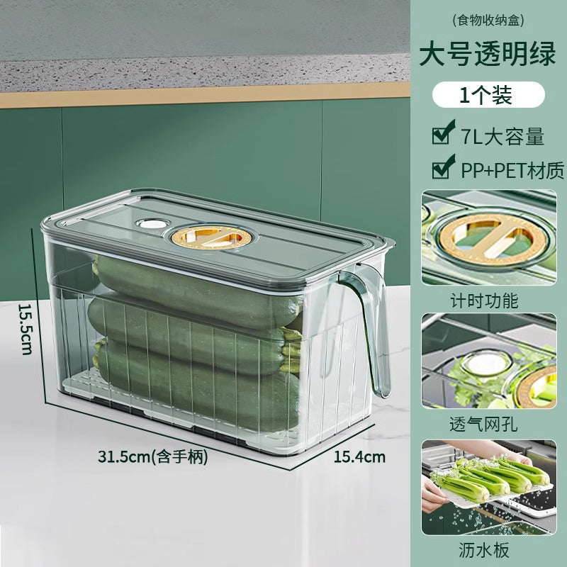 Refrigerator Fresh Storage Box Food Grade Kitchen Special Vegetable Fruit Egg Freezer Storage Organizer Box with Handle