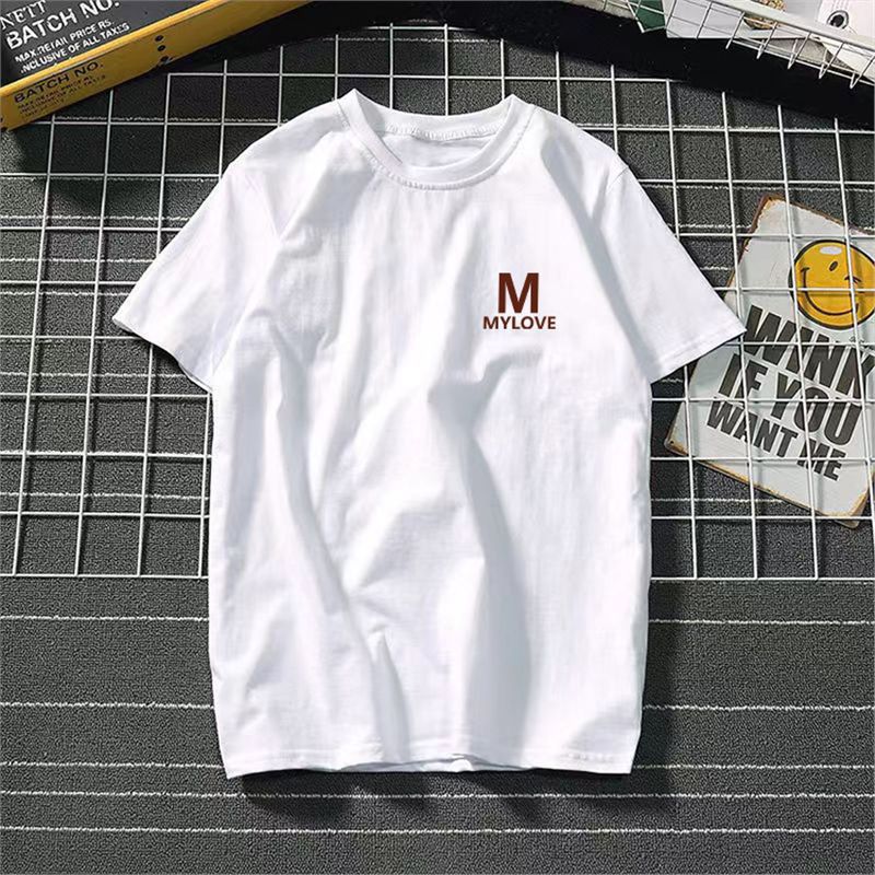 Ice Silk Cool Short Sleeve Men's Loose Student Black and White Half Sleeve T-Shirt Summer Trendy Round Neck T Shirt All-Match Bottoming Shirt