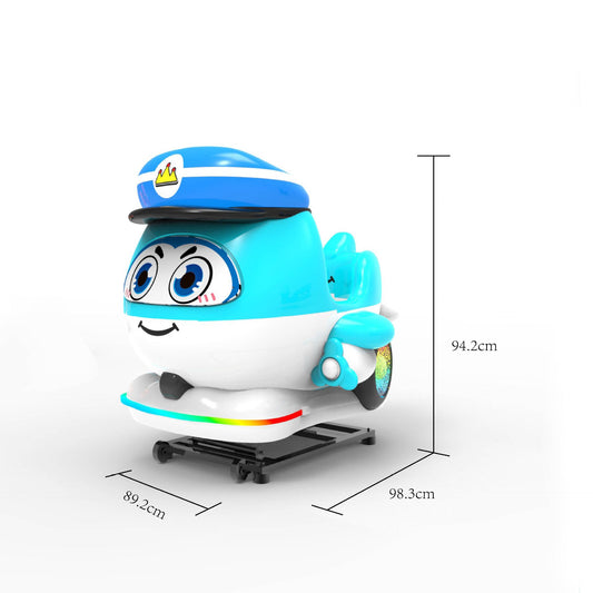 New Model Children's Coin-Operated QR Code Electric Airplane Motorcycle Police Car Rocking Car Commercial Fiberglass Swing Machine Game Machine