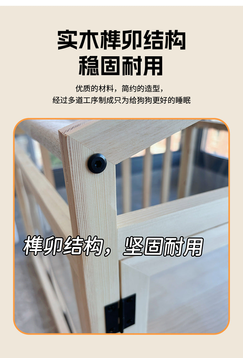 New Parker Solid Wood Cat and Dog Fence Pet Escape-Proof Splicing Barrier Indoor Outdoor Transparent Wooden Slats Panoramic Nest