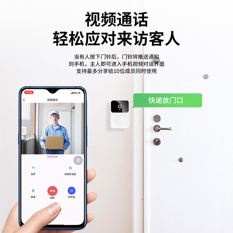 Factory Wholesale Intelligent Visual Doorbell Wireless Remote Home Surveillance Video Intercom HD Night Vision Capture