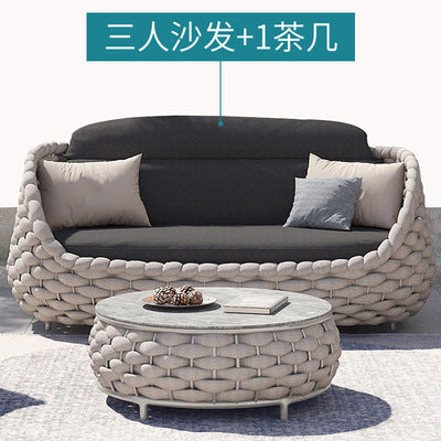 Nordic Courtyard Garden Rattan Sofa Designer Outdoor Open Balcony Leisure Furniture Sales Office Outdoor Rattan Chair
