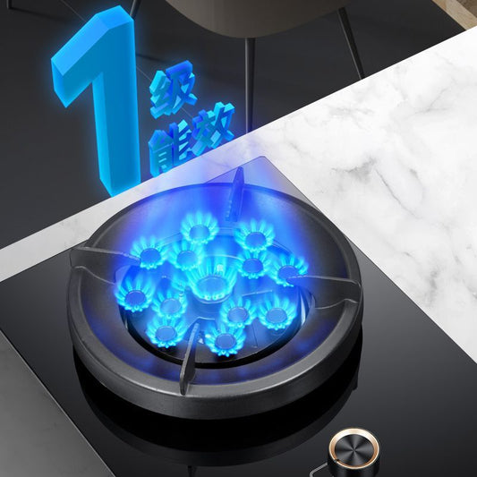 Gas Stove Single Burner Household High Heat Energy-Saving Stove Built-in Countertop Dual-Use Timer Gas Stove Tempered Glass