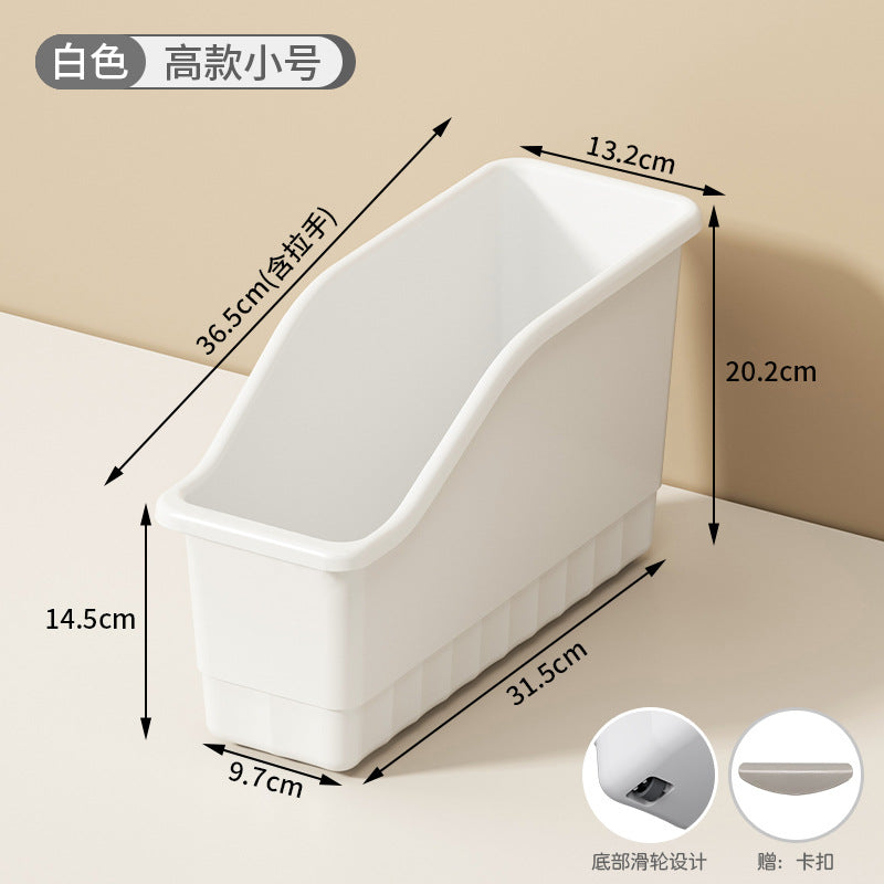 Cabinet Storage Box with Wheels Gap Sundries Kitchen Organizer Box Household Large Capacity Multifunctional Cabinet Storage Box