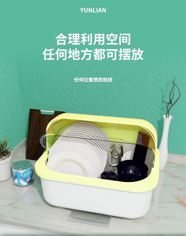 Kitchen Bowl Dish Rack Draining Bowl Rack Bowl and Chopstick Storage Box with Lid Bowl Cabinet One Piece Dropshipping