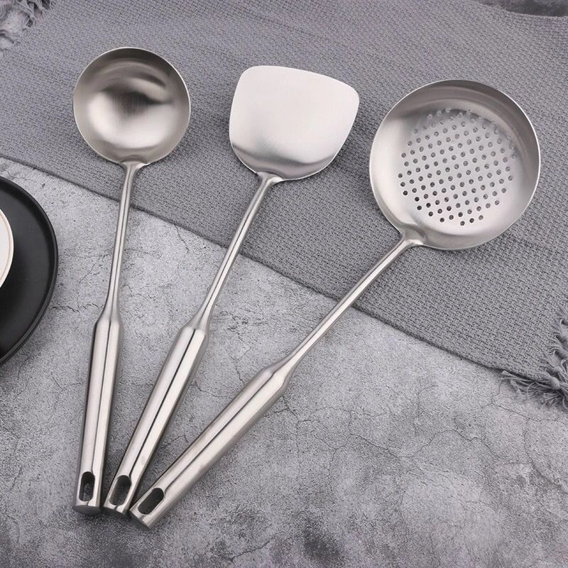 Thickened304Stainless Steel Spatula Set Cooking Spatula Kitchen Supplies Household Stirring Spoon Soup Spoon Colander Wholesale