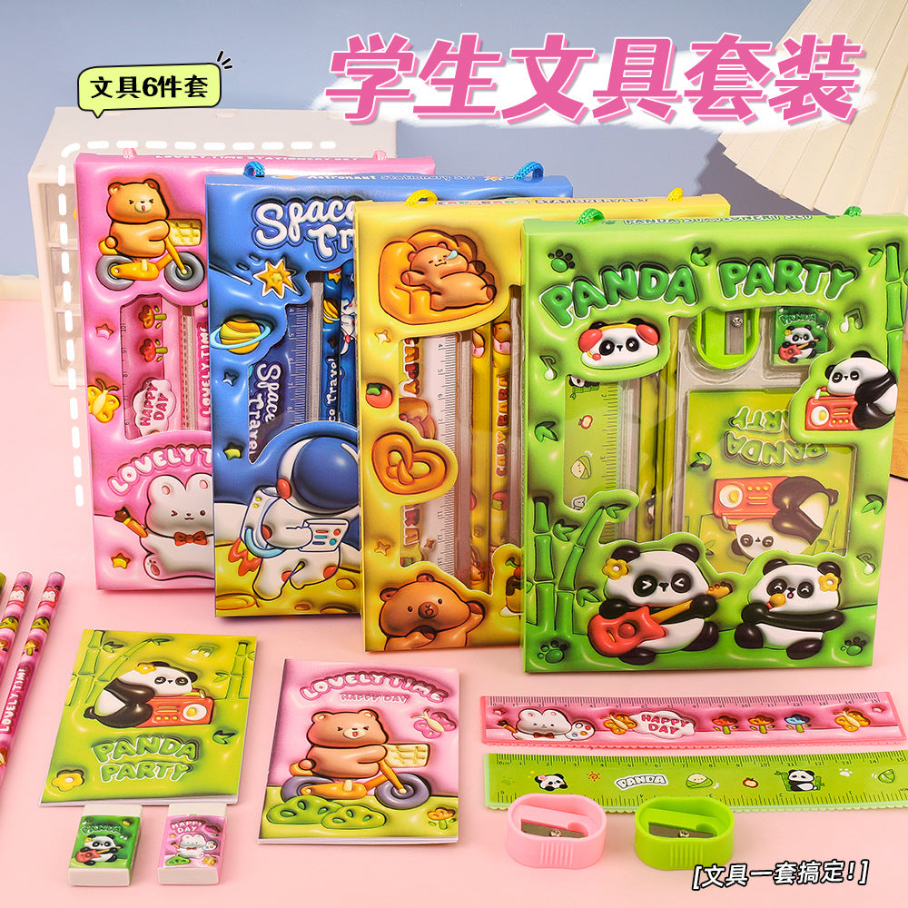 Creative Pencil Six-piece Stationery Set Handheld Gift Box Cartoon Elementary School Children's Day Back-to-School Season Gift Wholesale http://detail.1688.com/offer/926357993004.html