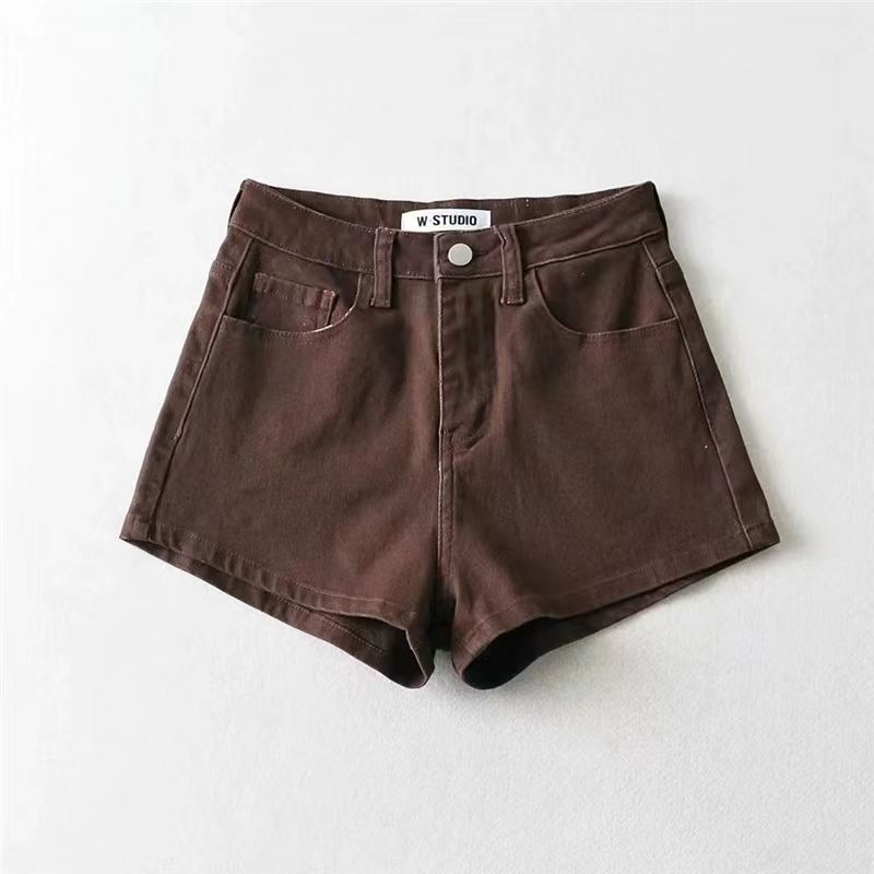 Women's Denim Shorts Summer New Korean Style Stretchy European and American Tight Hip-lifting Petite Spring Versatile Hot Pants Trend