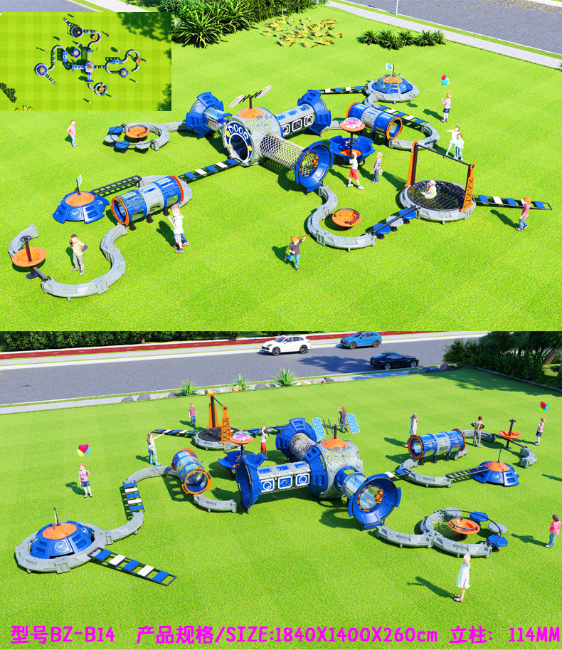 Children's Outdoor Physical Training Equipment Kindergarten Scenic Area Outdoor Space Theme Anji Game Climbing Frame Combination