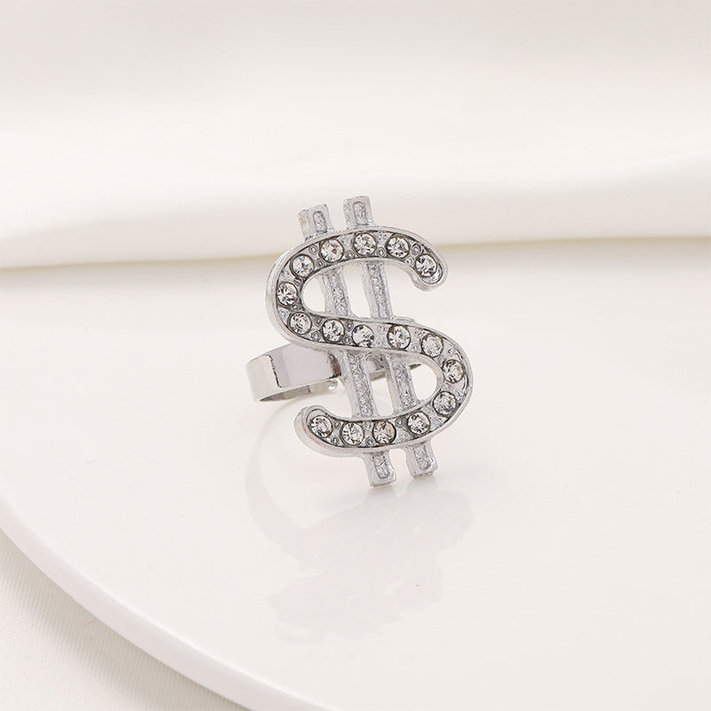 Factory Direct Supply Exquisite Fashion Necklace Imitation Dollar Sign Diamond-Encrusted Jewelry Pendant In Stock Wholesale Luxury