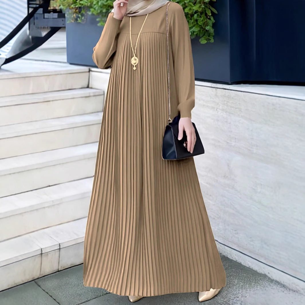 Muslim2025New Dress Women's Clothing Cross-Border Middle East Showstopper Long Dress Elegant and Fashionable