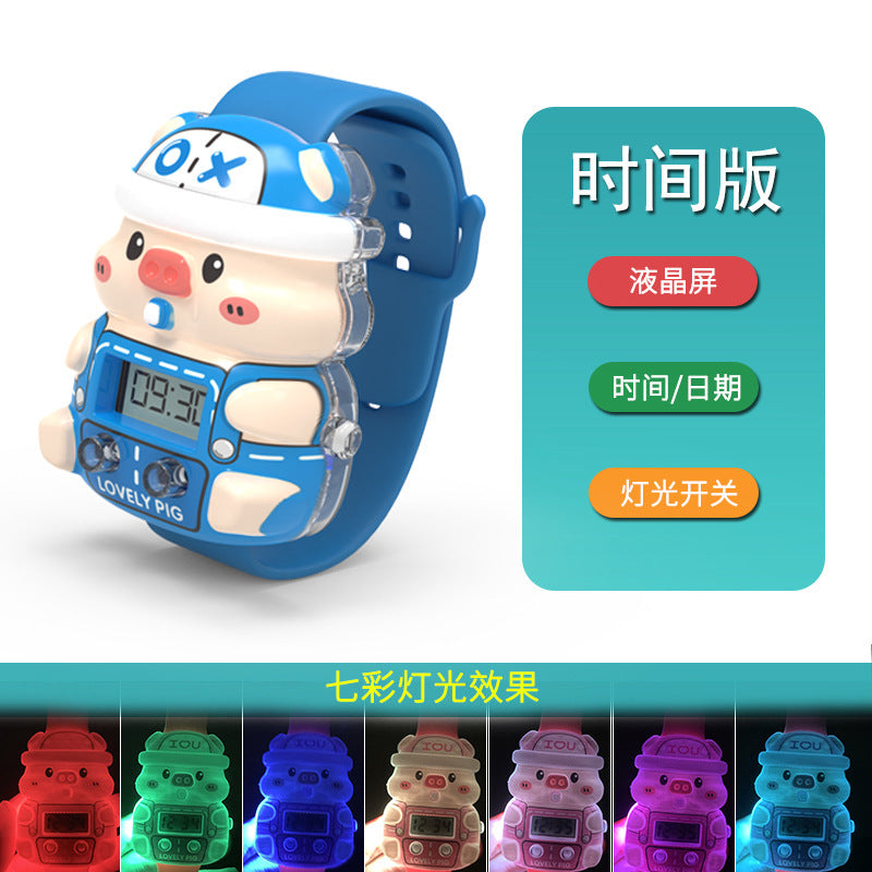 Music Watch Colorful Glowing Cute Cartoon Children's Electronic Watch Toy Elementary School Kindergarten Gift Wholesale