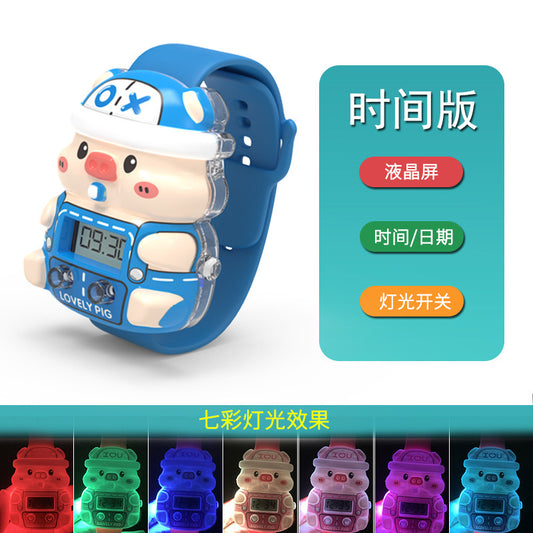 Music Watch Colorful Glowing Cute Cartoon Children's Electronic Watch Toy Elementary School Kindergarten Gift Wholesale