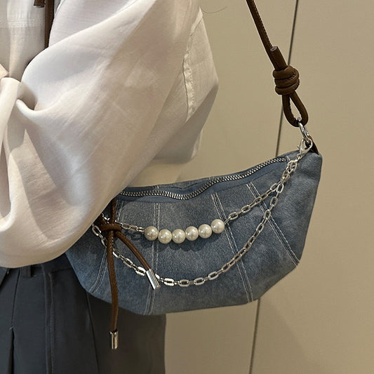 French Niche Ox Horn Bag for Women Shoulder Bag2025New Fashion Dumpling Bag Versatile Simple Crossbody Bag Export