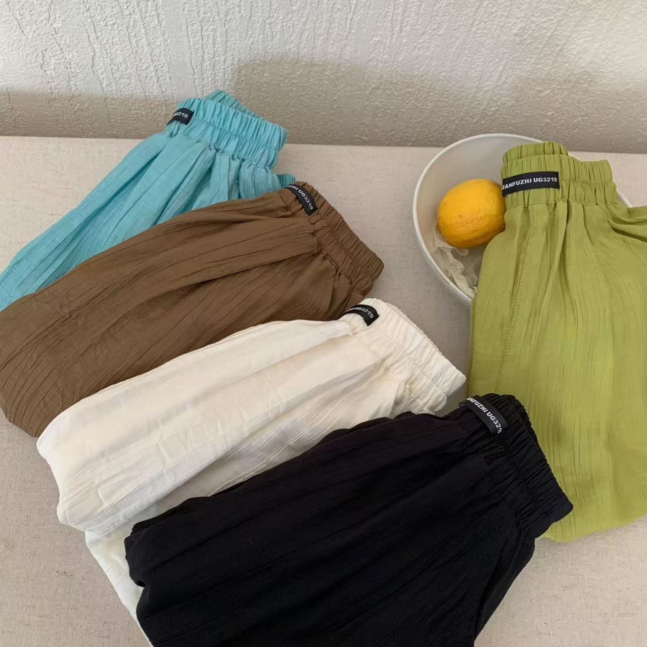 Sweet Little Brother Children's Anti-Mosquito Pants Thin Summer New Boys' Long Pants Soft Baby Solid Color Lantern Pants Girls' Trendy