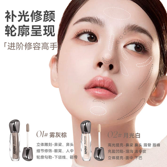 NOVO Highlight Contour Liquid for Face Brightening, Concealing Dark Circles, Contouring Nose Shadow, Matte Finish6426