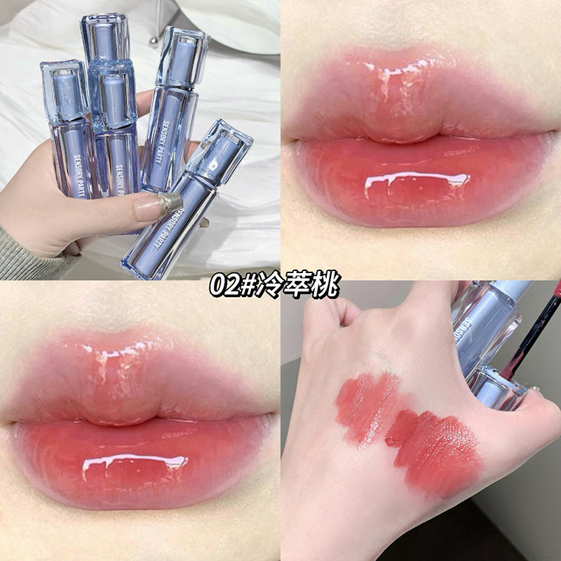 Cross-border Exclusive Hot Sale SENSORY PARTY Butterfly Soft Honey Mirror Lip Gloss Matte Finish Brightening Lip Gloss