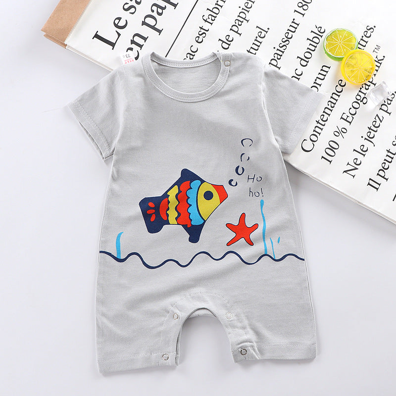 Spring and Summer New Baby Short Sleeve Romper Summer Spring Autumn Thin Newborn Romper a Newborn Short Sleeve Romper A Class