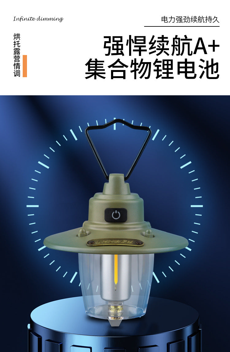 New Retro Camping Lantern Handheld Lantern Outdoor Camping Retro Lantern Lighting Lantern Rechargeable Tent Lantern Camp Lantern Wholesale
