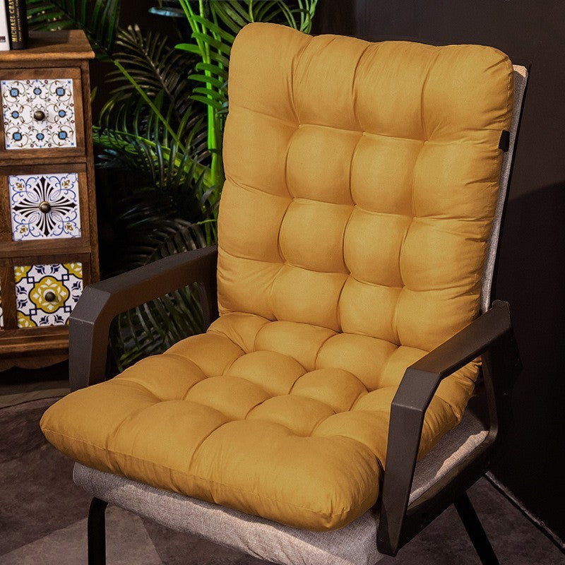 Solid Color Long Chair Cushion Office Seat Cushion Integrated Thickened Autumn Winter Butt Cushion Recliner Rocking Chair