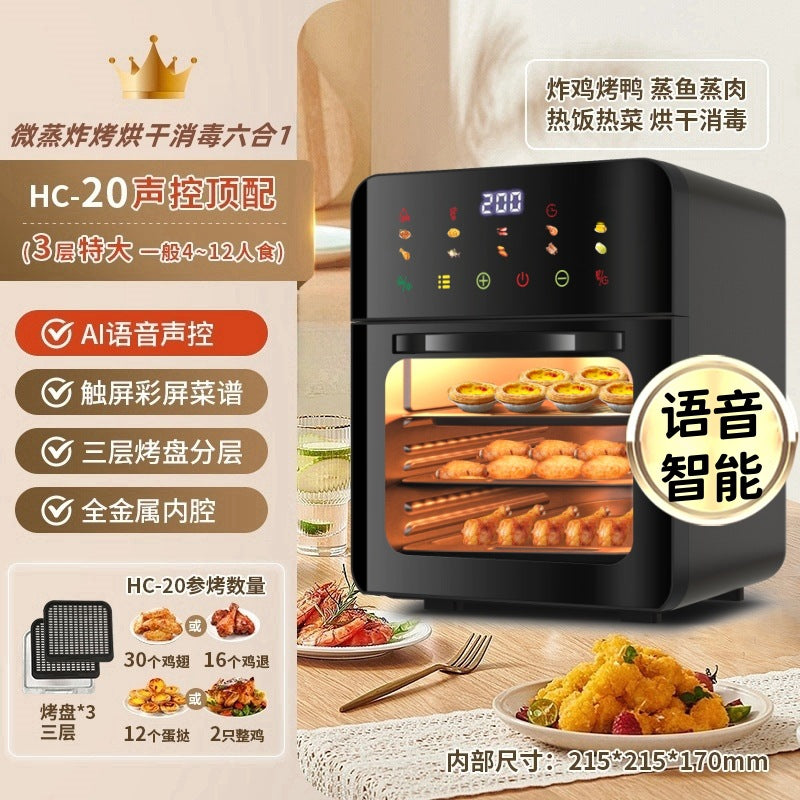 Cross-Border New Smart Visual Air Fryer Household Large Capacity Multi-Functional Air Oven Baking Professional Fryer Oven