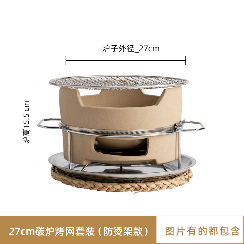 Traditional Edge-Burning Stove Charcoal Stove Clay Pot Commercial Cantonese Style Charcoal Stove Hot Pot Outdoor Surrounding Stove Tea Brewing Barbecue Hong Kong Style Clay Stove