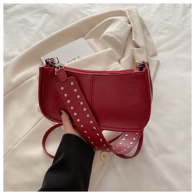 Crossbody Pouch2025Spring New Underarm Bag Niche Handbag Versatile Commuter Single Shoulder Underarm Rivet Women's Bag