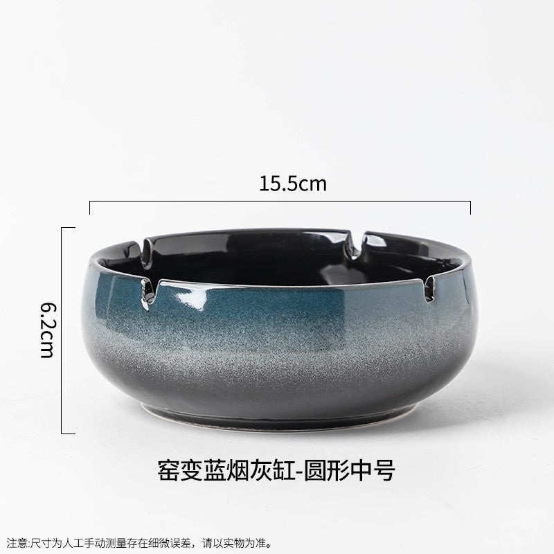 Large Ashtray Creative Personality Ceramic Ashtray Home Retro Chinese Style Living Room Light Luxury Office Trendy Ashtray