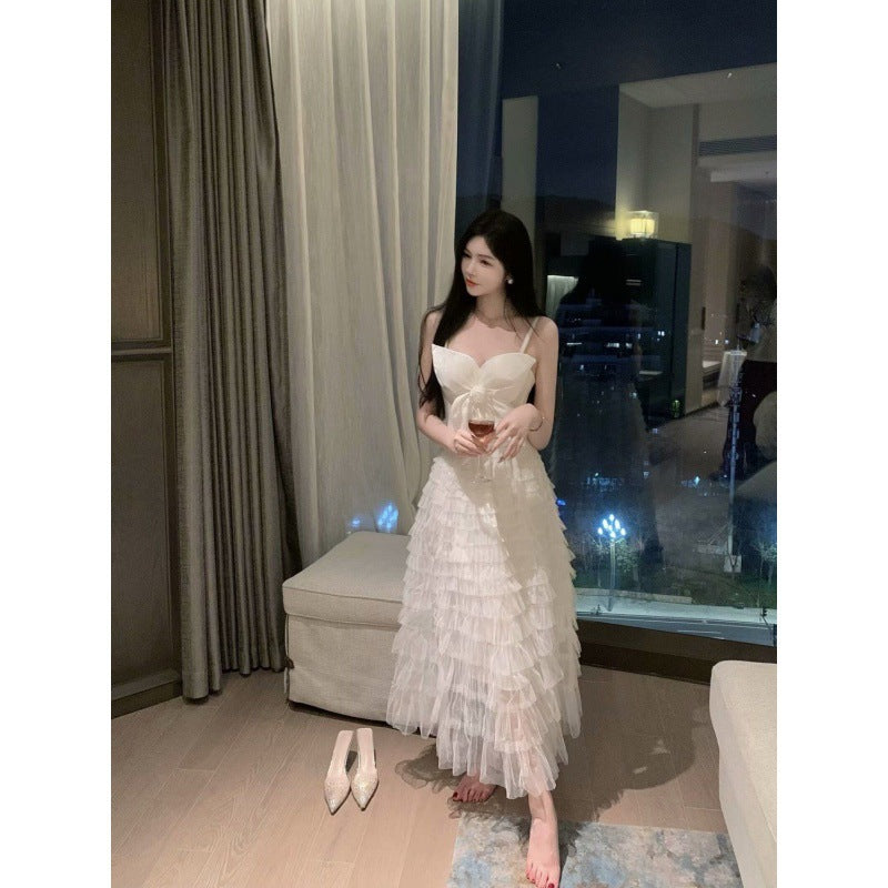2024New Pure Desire Socialite Temperament Royal Sister Hot Girl Satin Three-Dimensional Flower Slimming Versatile Camisole Top