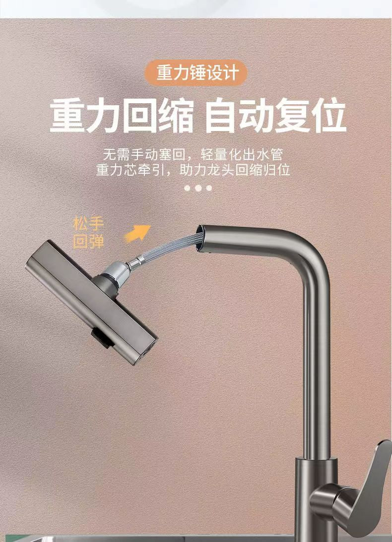 kitchen tap Three-Way Raindance Kitchen Pull-Out Faucet for Home Use, Suitable for Sink and Dishwashing Basin
