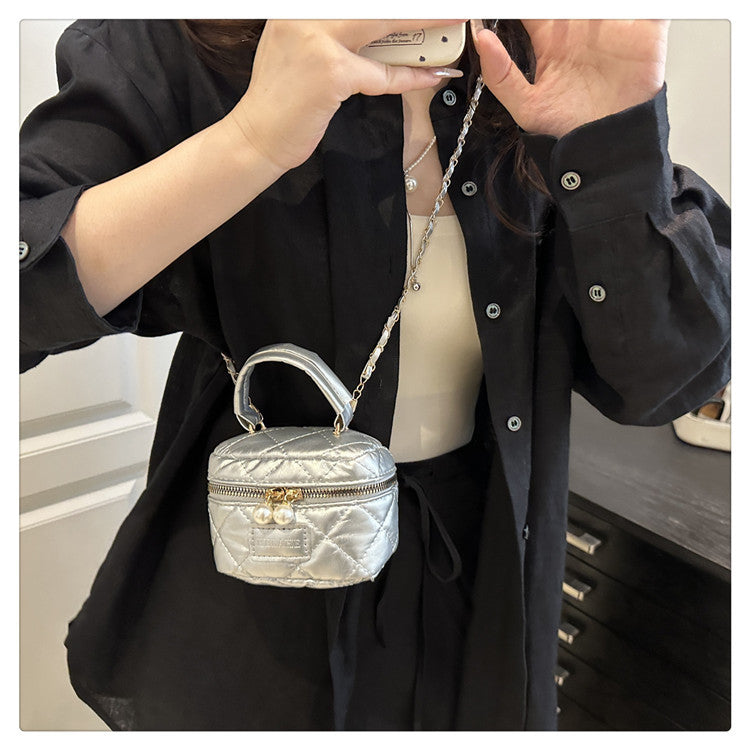 Women's Spring Summer Bag2025New Diamond Chain Bag High-End Fashionable Crossbody Bag Versatile Handheld Small Square Bag