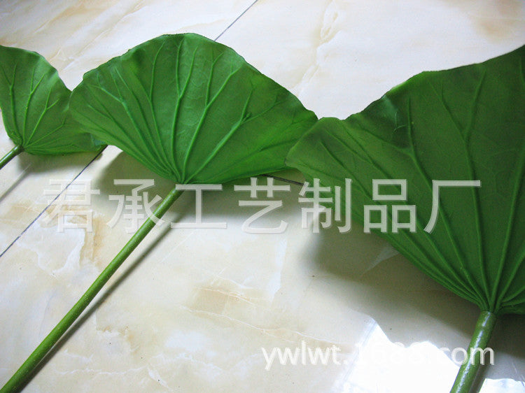 PU Lotus Leaf with Stem Artificial Lotus Leaf Lotus Bud Lotus Pod Chinese Countryside Style Buddhist Hall Decorative Flower Directly from Manufacturer