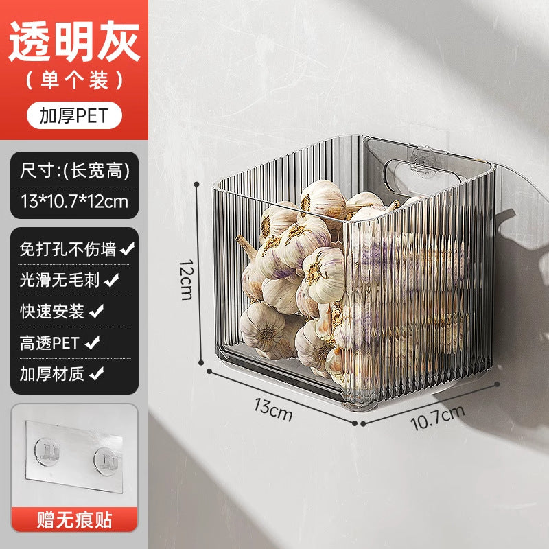 Younai Kitchen Onion Ginger Garlic Storage Box Wall-Mounted Vegetable Seasoning Storage Artifact Multi-Functional Shelf