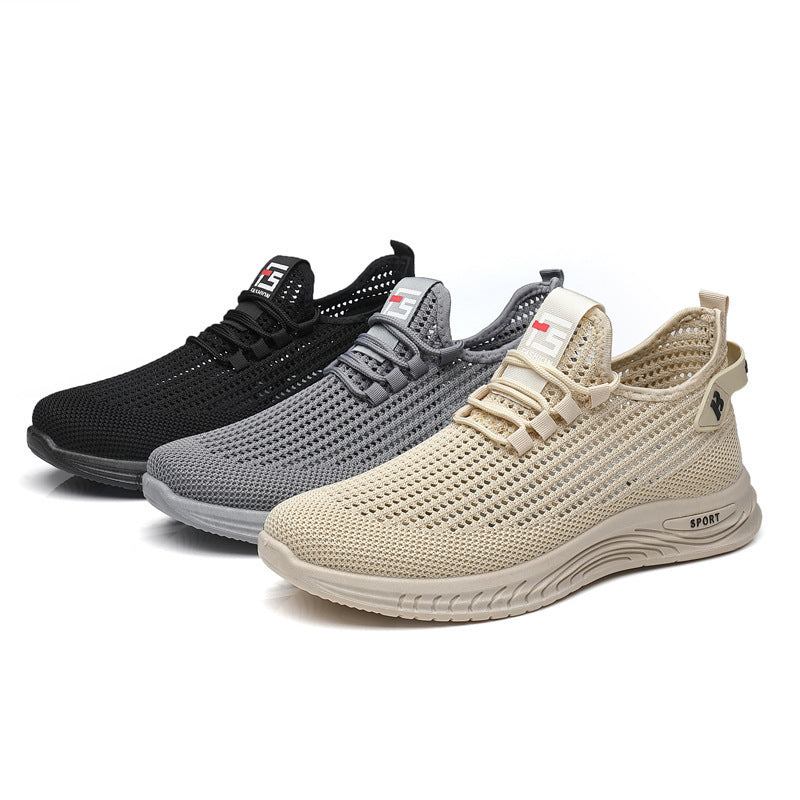 2024Wholesale Dropshipping Casual Sports Shoes Lightweight Breathable Trendy Men's Shoes Summer New Soft Sole Round Toe