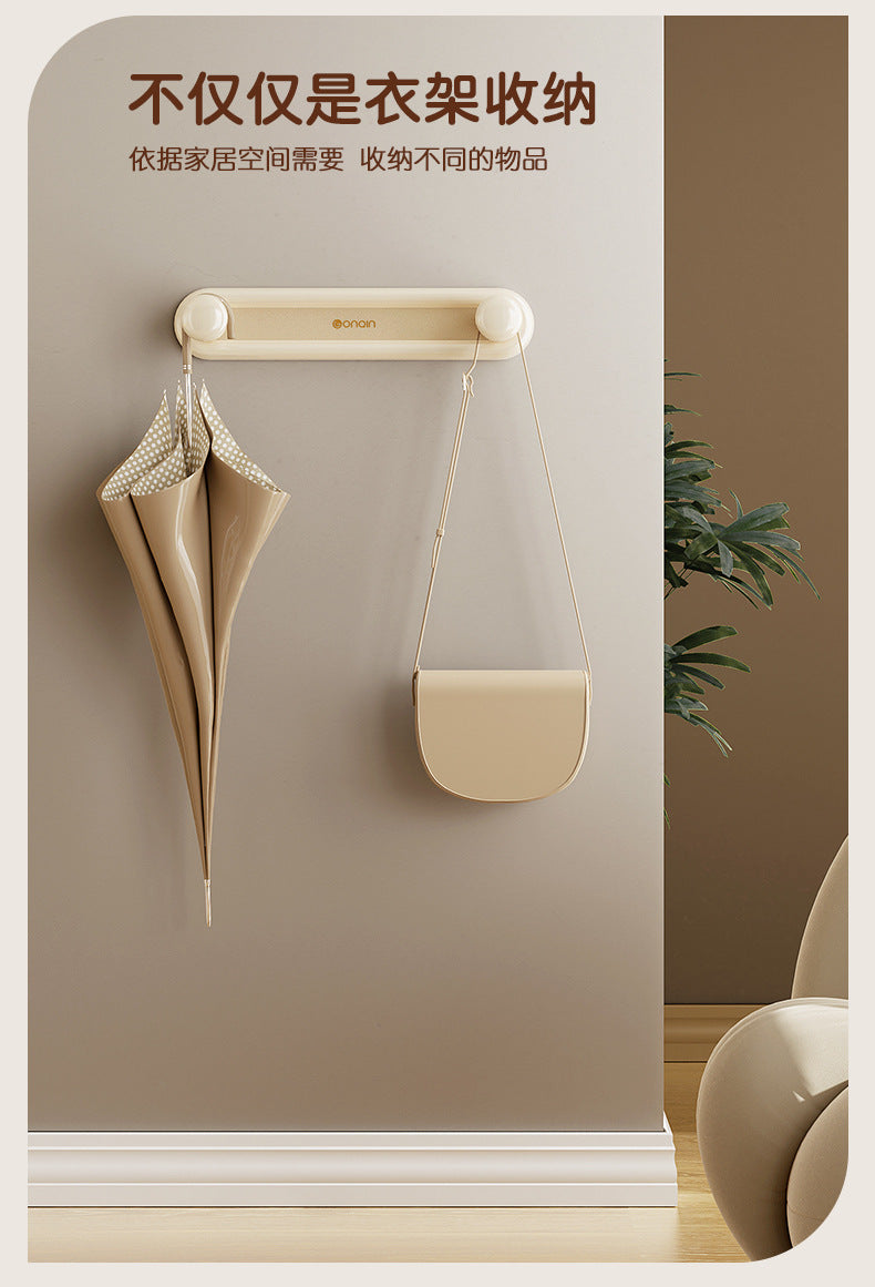 Hanger Storage Artifact No-Drill Household Wall-Mounted Retractable Storage Rack Wall Hanger Storage Shelf