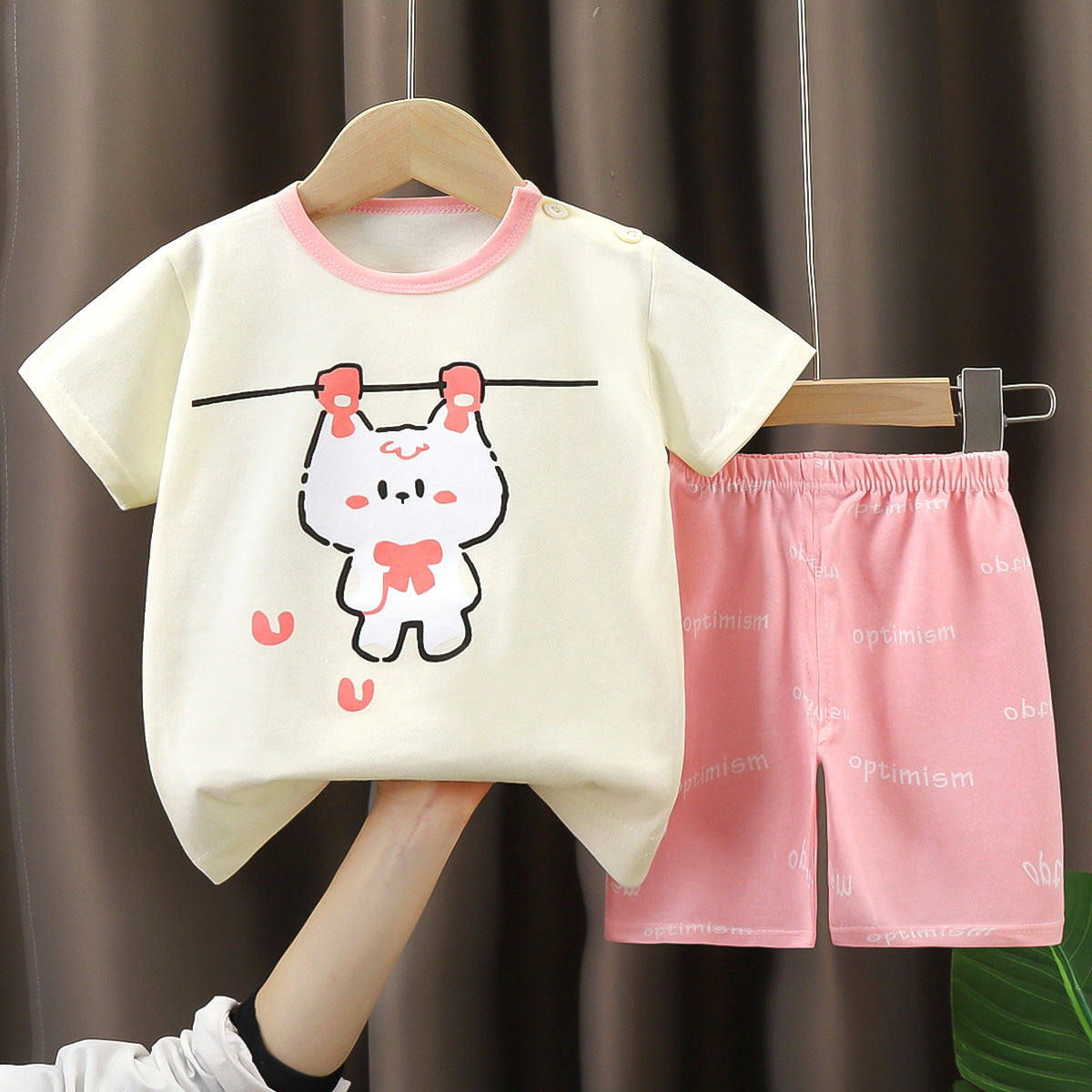 Children's Summer Short Sleeve Set a Cotton-like Boys' and Girls' Clothing t T-shirt Baby Summer Clothing2025Children's Clothing