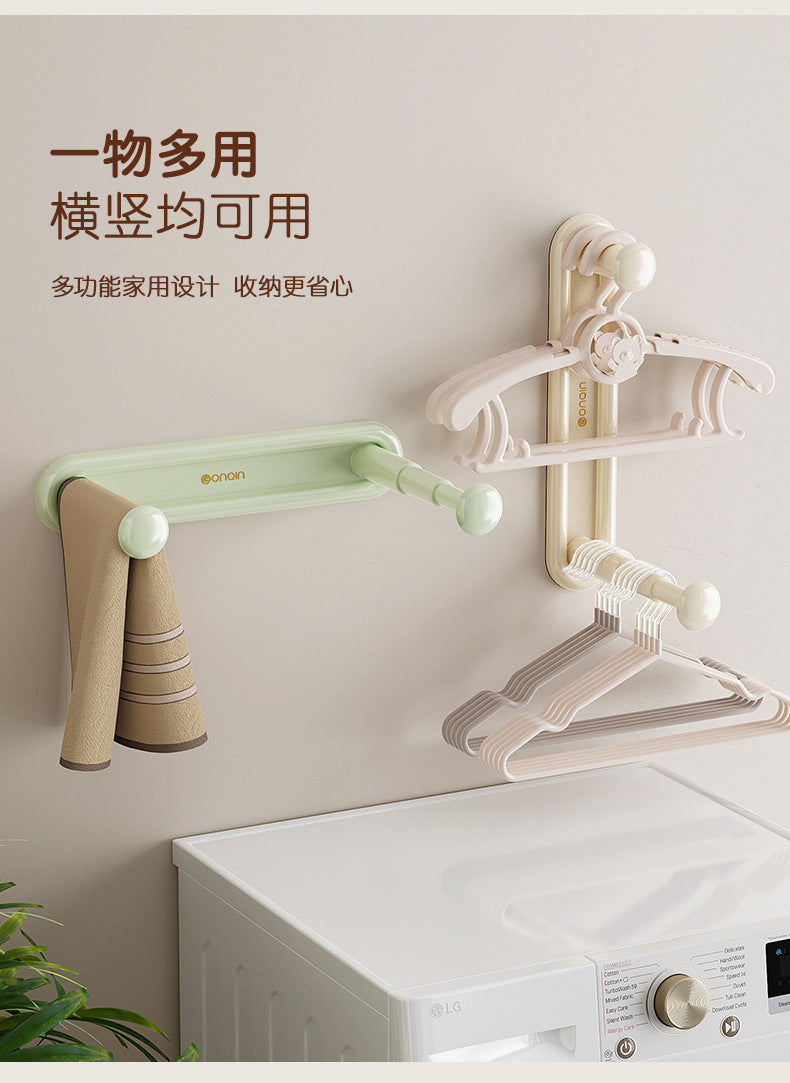 Hanger Storage Artifact No-Drill Household Wall-Mounted Retractable Storage Rack Wall Hanger Storage Shelf