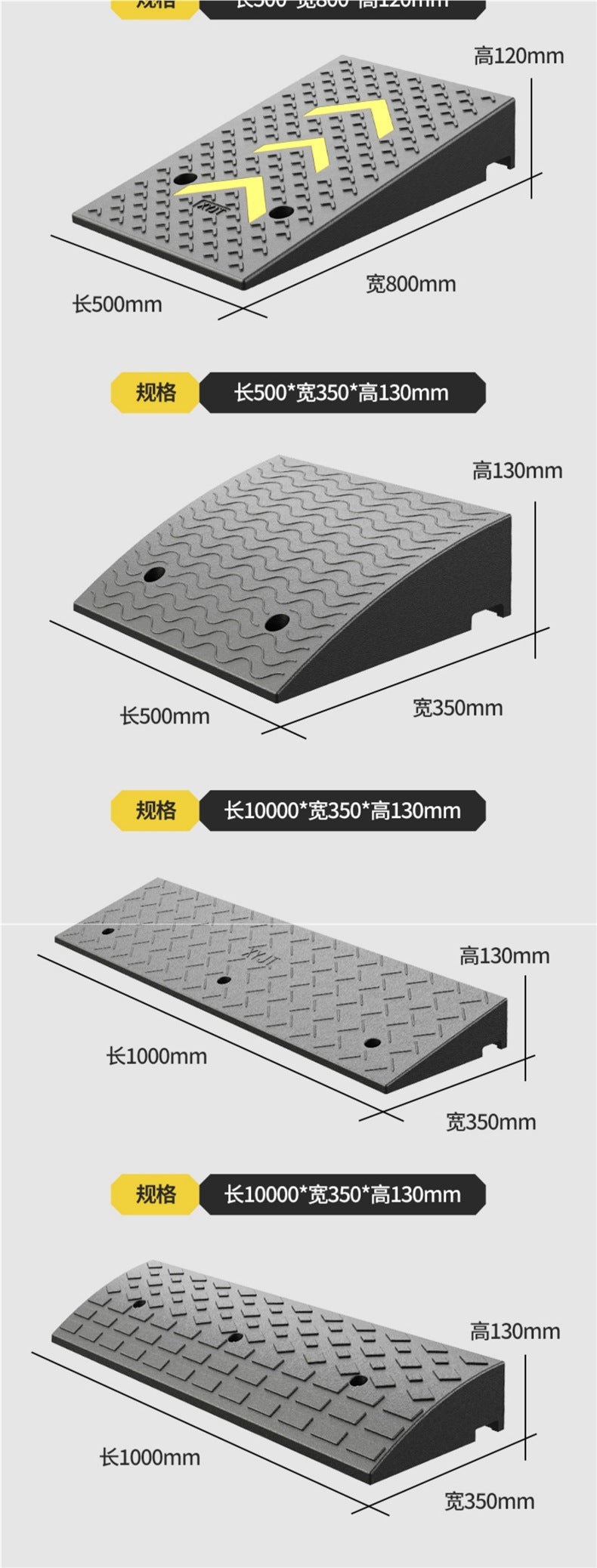 Step Mat Slope Mat Road Curb Rubber Plastic Household Car Sidewalk Slope Plate Speed Bump Threshold Climbing Triangle Mat