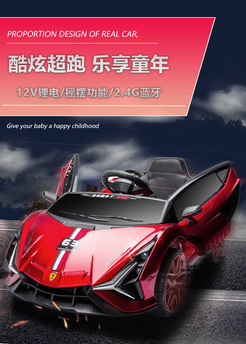Suitable for Lamborghini Electric Car Toy Car, Ride-On Car for Kids, Universal Swing Remote Control Car for Children