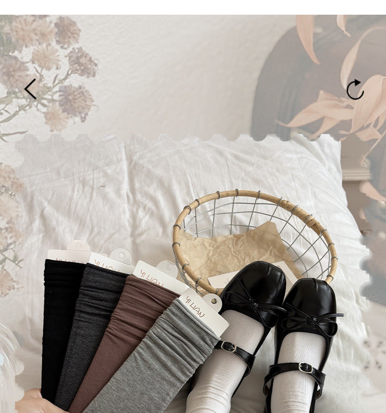 Socks Pure Cotton Women Summer Thin Style Pile Socks Solid Color Mid-Calf Socks Oxygen Cotton Confinement Socks Women Long Socks Zhuji Socks Industry