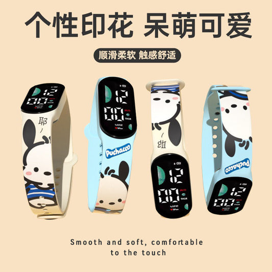 New Pochacco Cartoon Electronic Watch for Students Cute Children's Cartoon Print LED Sports Watches Wholesale