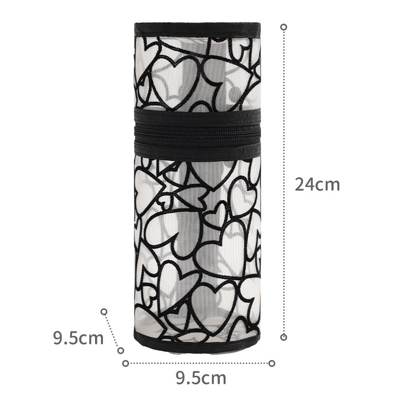 Beilian Mesh Pencil Case Vertical Transparent High-Value Stationery Box Cylindrical Student Back-to-School Season Pen Holder Bag Wholesale http://detail.1688.com/offer/954056083670.html