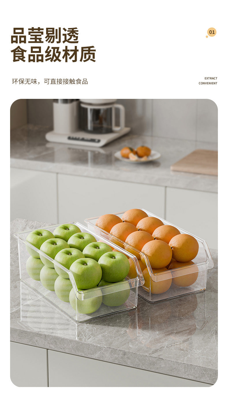 Refrigerator Storage Box Kitchen Plastic Transparent Egg Fruit Vegetable Organizer Drawer Storage Box Storage Box Fresh-keeping Box