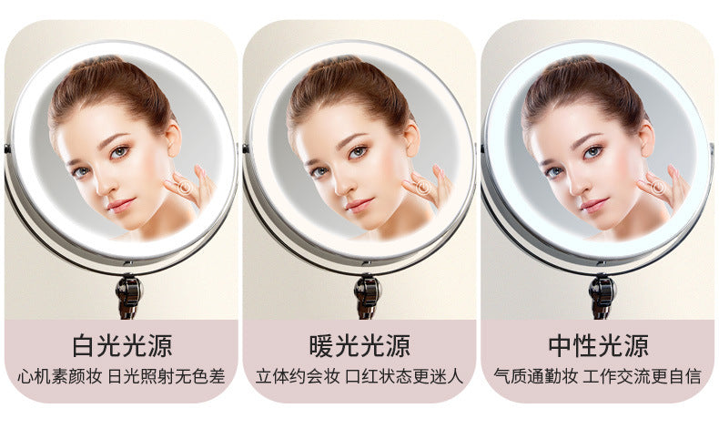 New Folding Makeup Mirror Desktop Magnifying Double-Sided led Light strip smart fill light vanity mirror touch switch