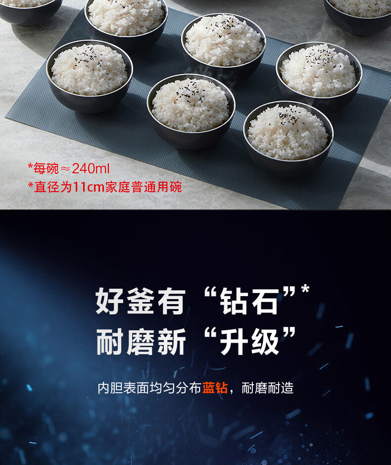 Supor Rice Cooker5L Large Capacity Household Intelligent Multi-Functional Rice Cooker Blue Diamond Thick Boiler50FC0054