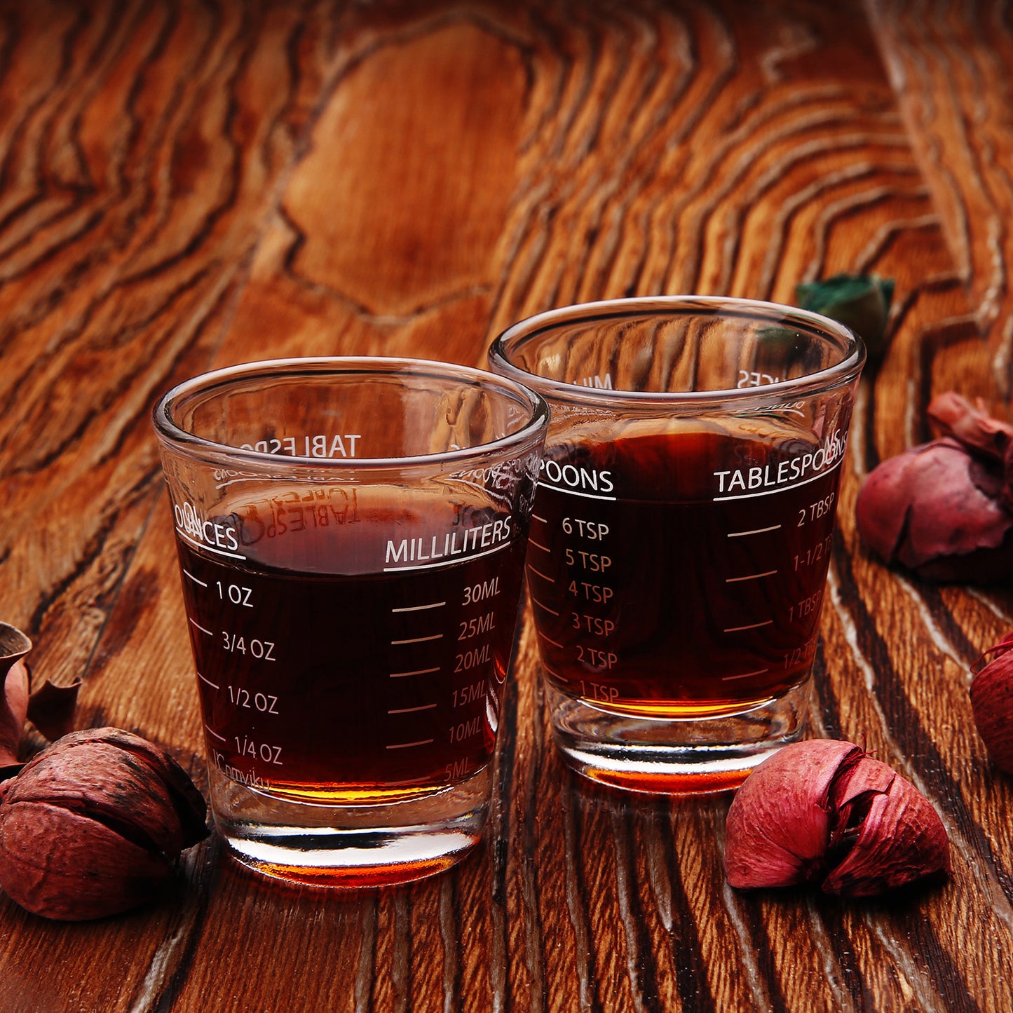 Wholesale Glass Small Round Cup Espresso Cup Double Measurement Baking Coffee Extraction Cup Thickened Liquor Cup Ounce Cup