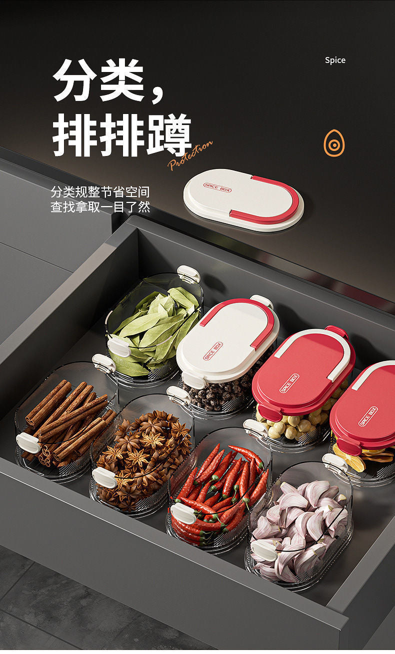 Spice Storage Box Seasoning Jar Box Household Kitchen High-end Sichuan Pepper Aniseed Seed Seasoning Food-grade Storage Box Sealed Jar