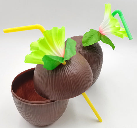Amazon Hawaiian Party Decoration500ml Coconut Cup Hibiscus Fruit Cup Pineapple Cup Beverage Cup